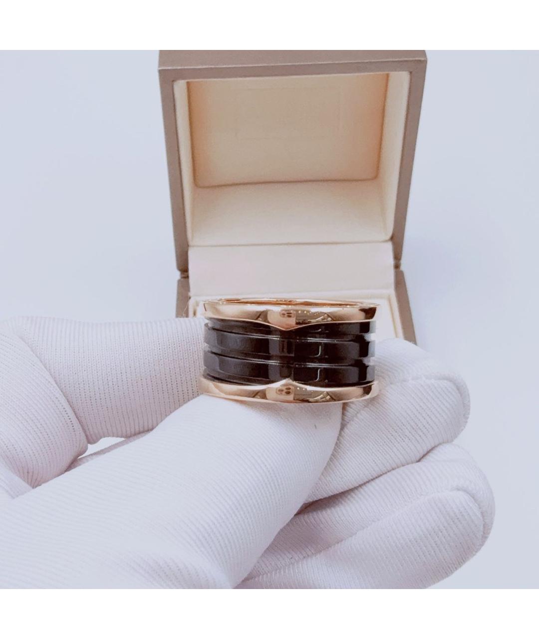 BVLGARI Черное кольцо из розового золота, фото 3