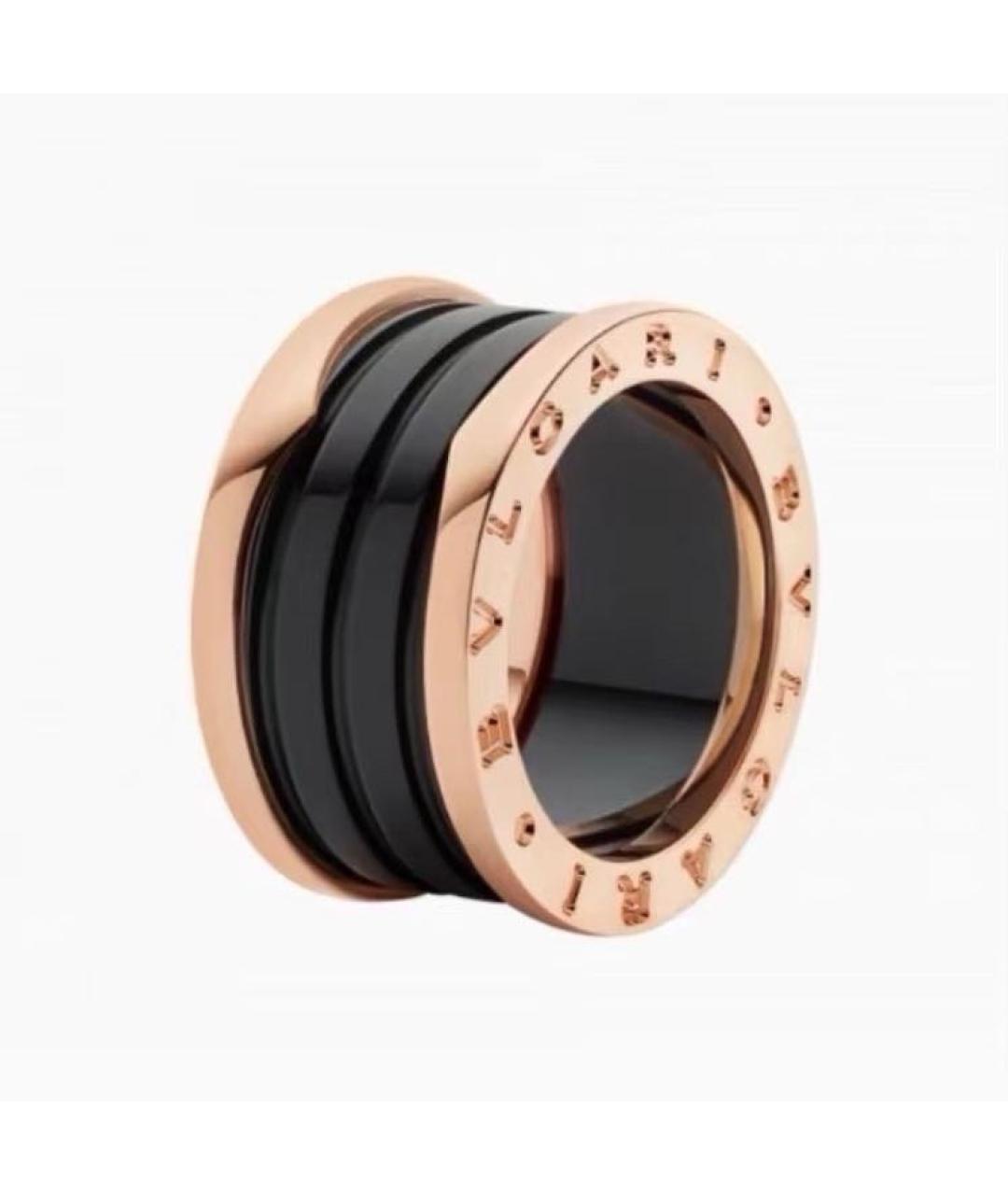 BVLGARI Черное кольцо из розового золота, фото 6