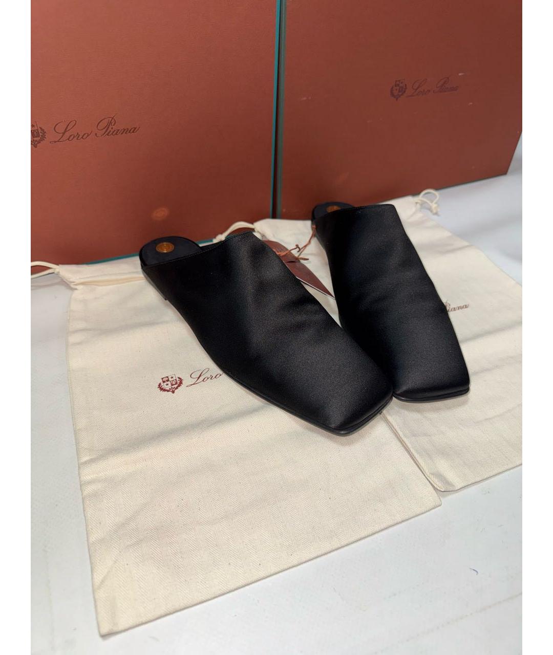 LORO PIANA Черные мюли, фото 2