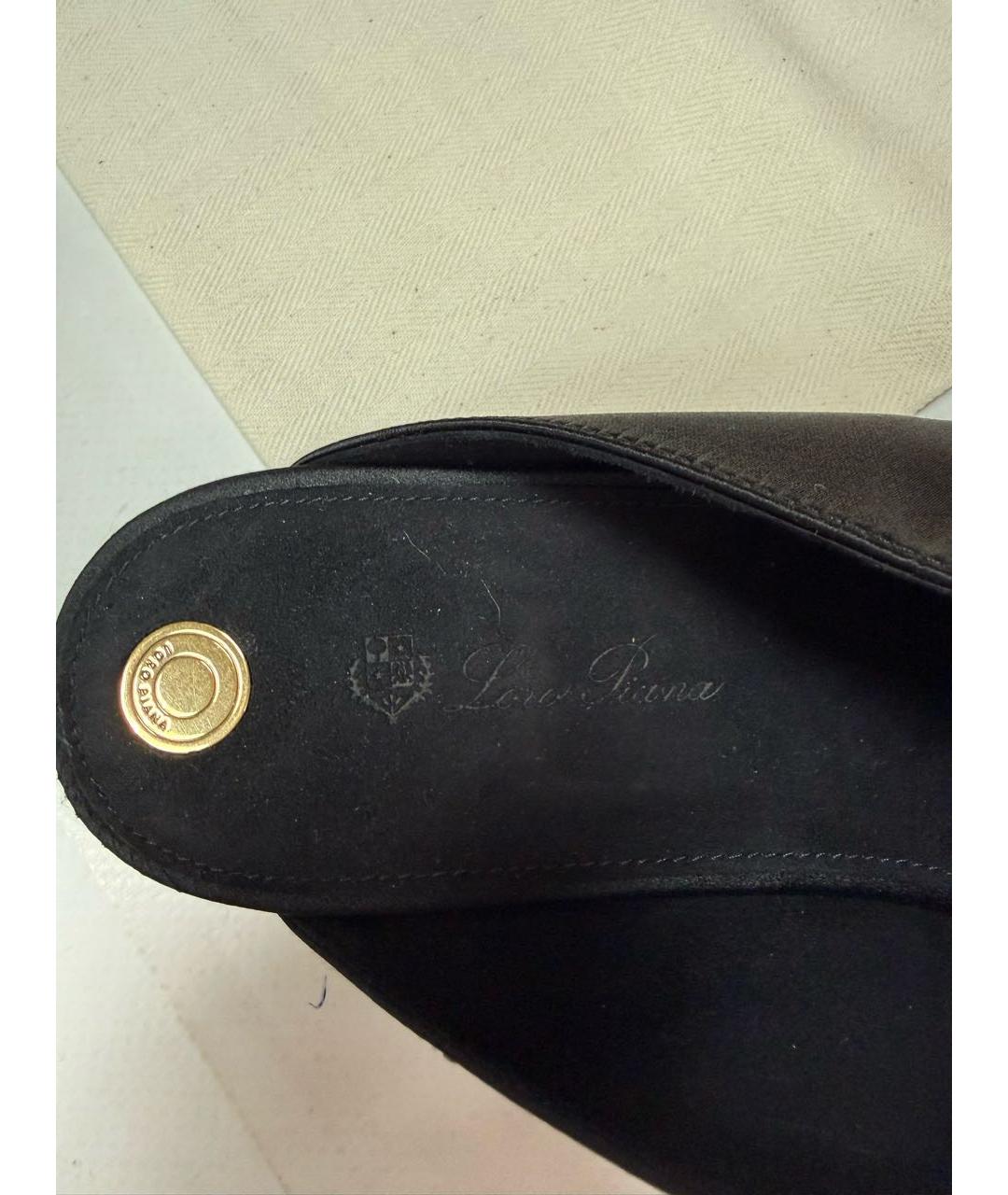 LORO PIANA Черные мюли, фото 3