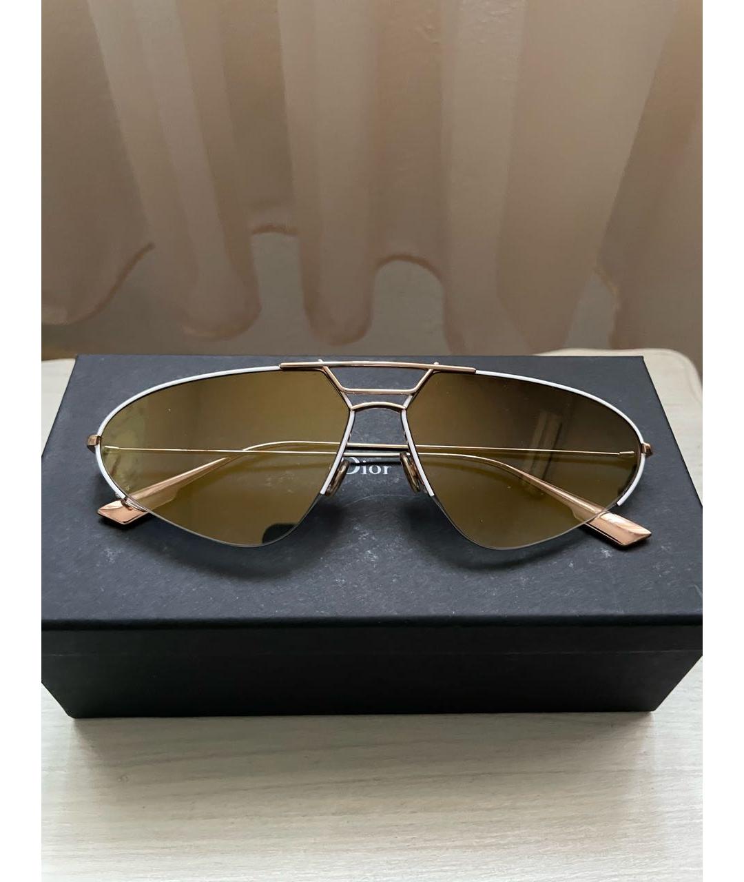 CHRISTIAN DIOR Золотые металлические солнцезащитные очки, фото 2