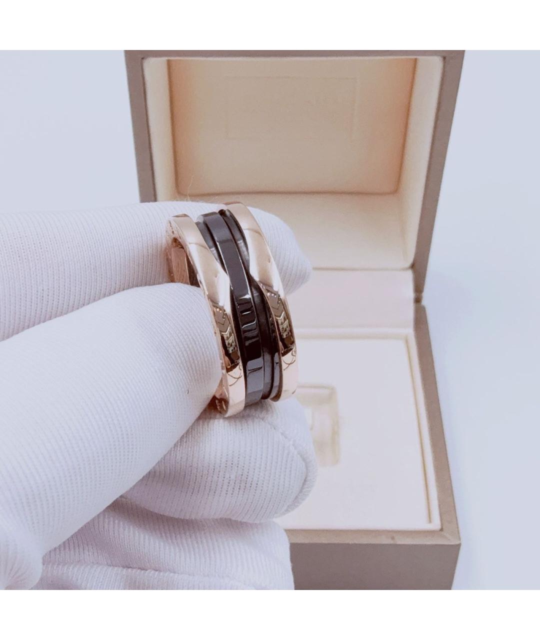 BVLGARI Черное кольцо из розового золота, фото 4