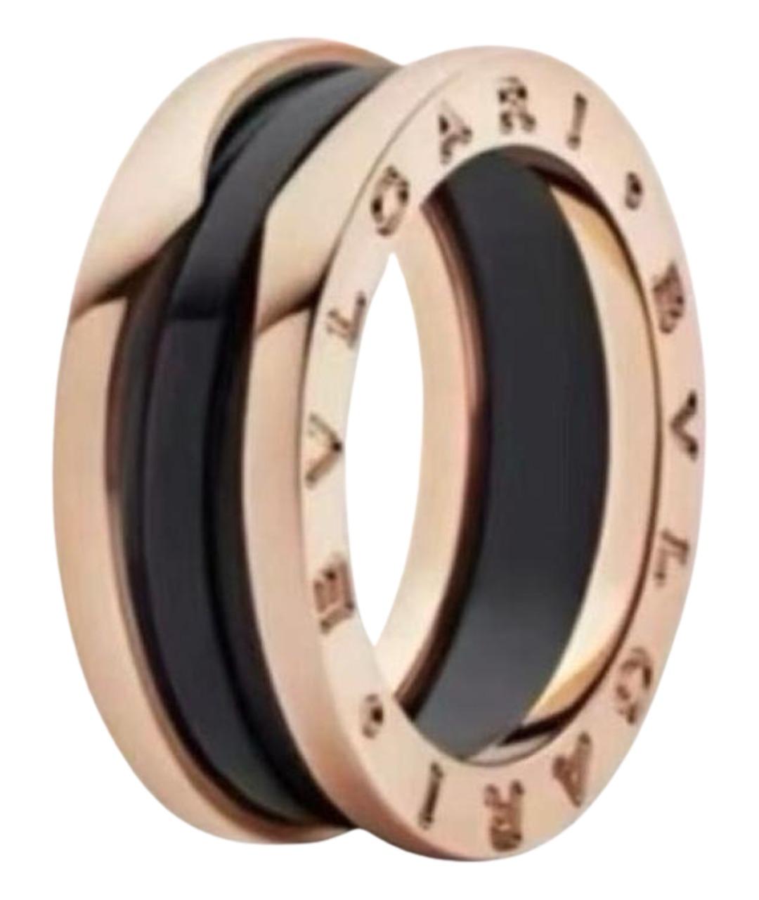 BVLGARI Черное кольцо из розового золота, фото 1