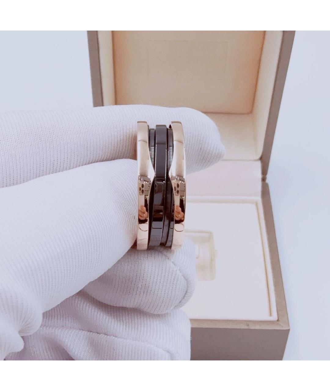 BVLGARI Черное кольцо из розового золота, фото 2