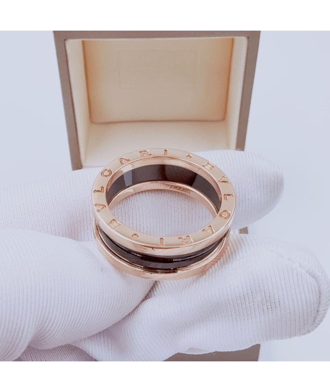 BVLGARI Черное кольцо из розового золота, фото 5