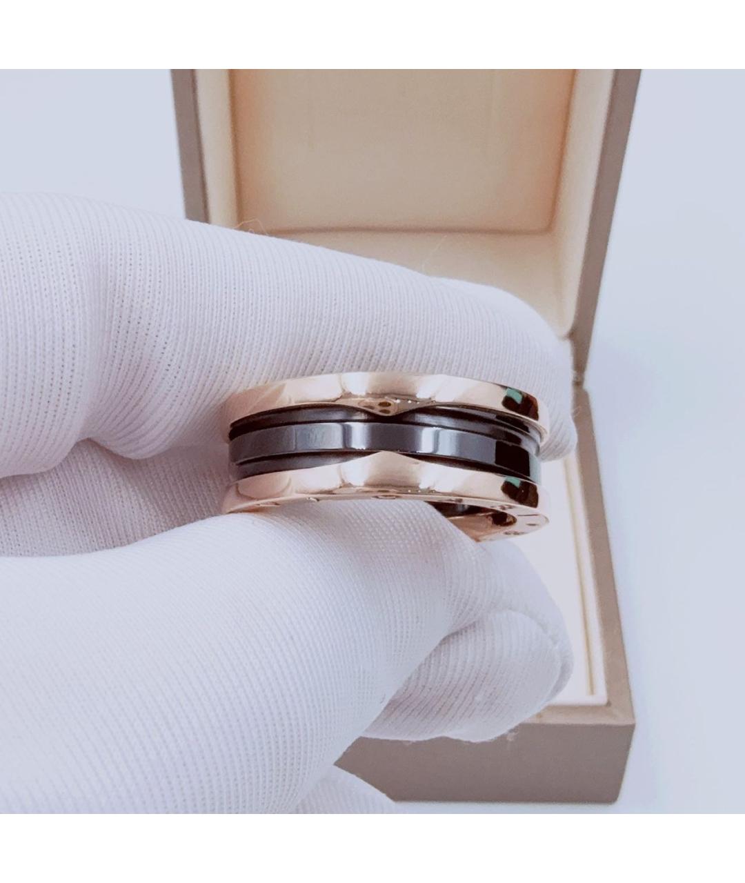 BVLGARI Черное кольцо из розового золота, фото 3