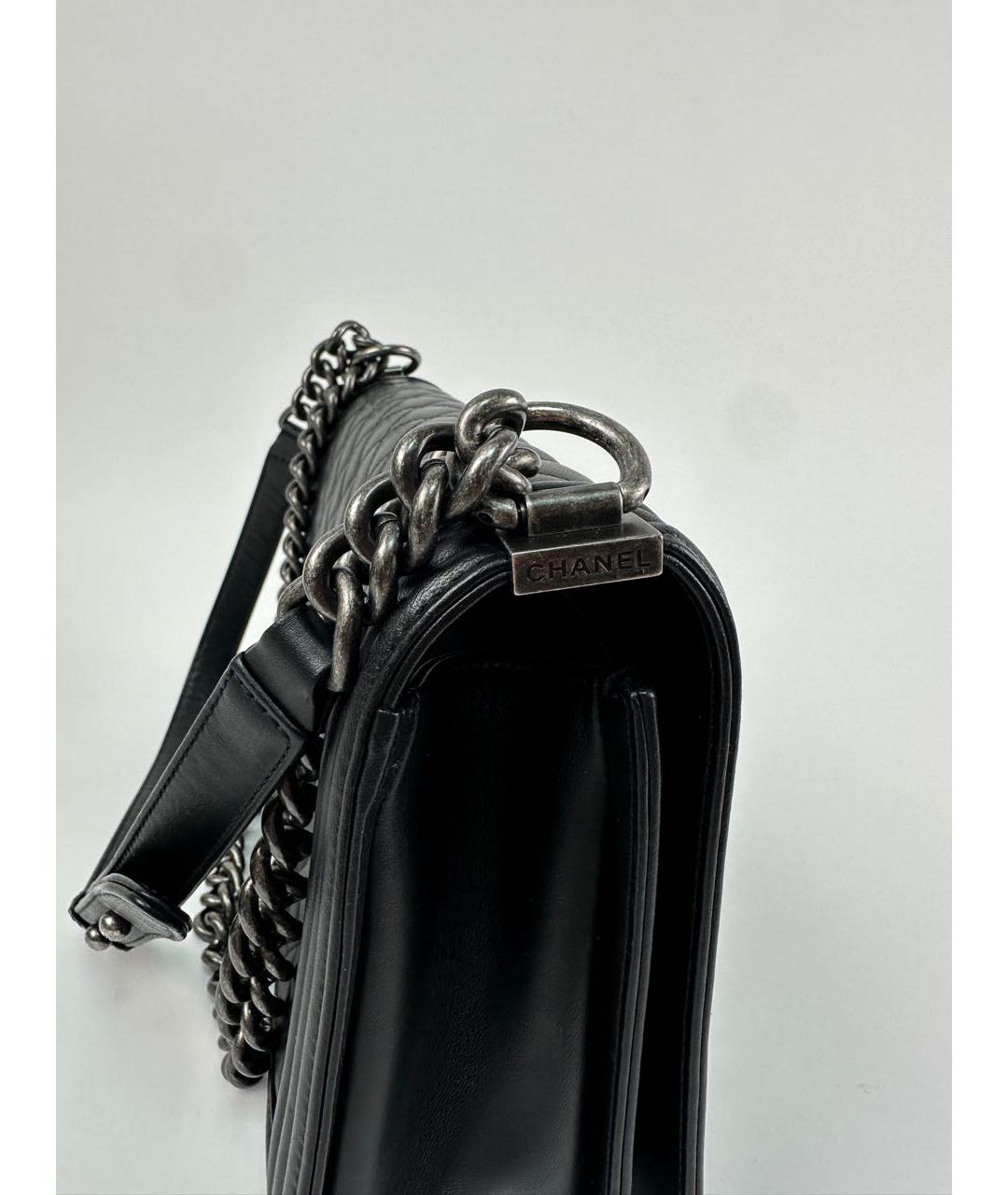 CHANEL Черная кожаная сумка через плечо, фото 5