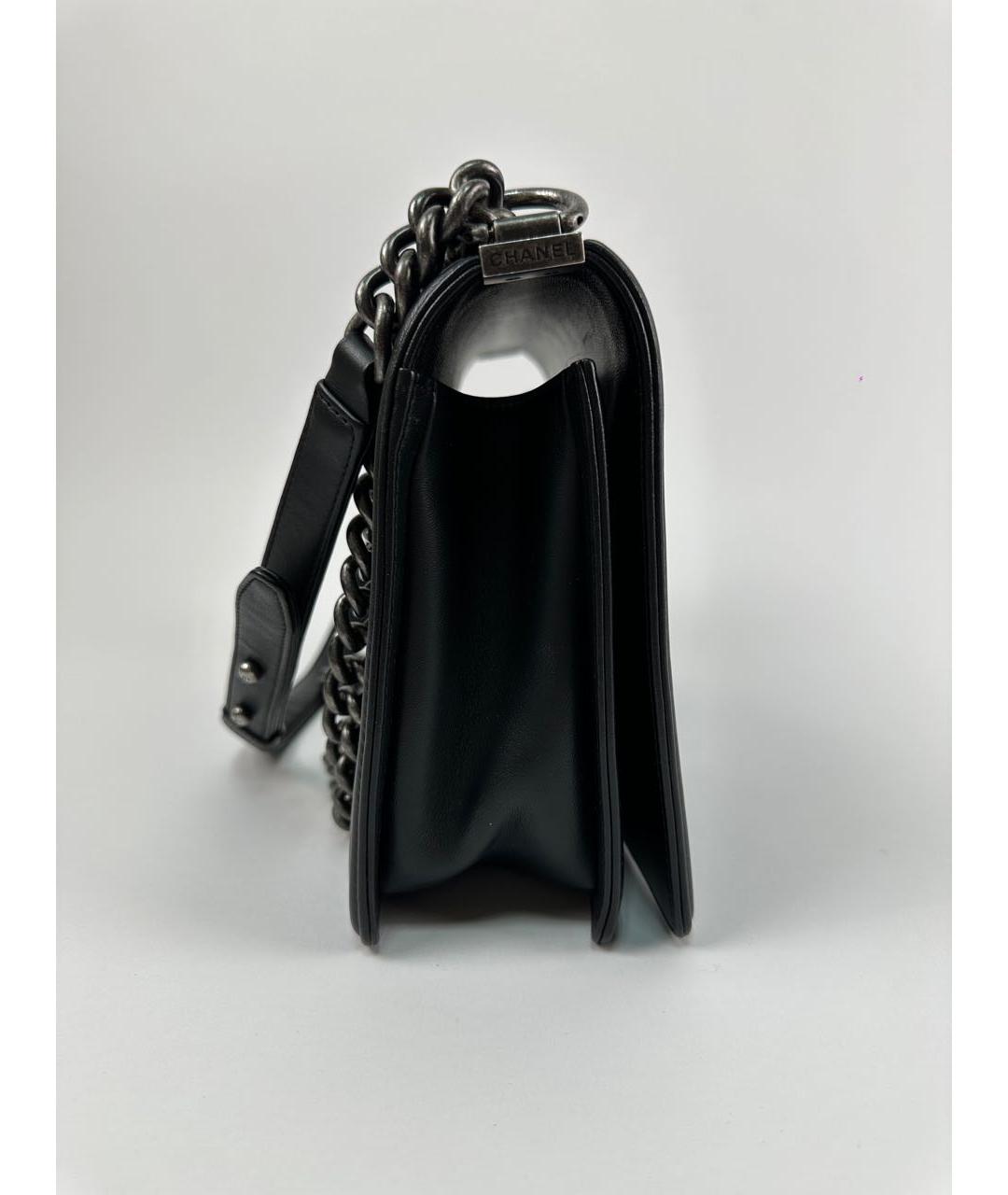 CHANEL Черная кожаная сумка через плечо, фото 2