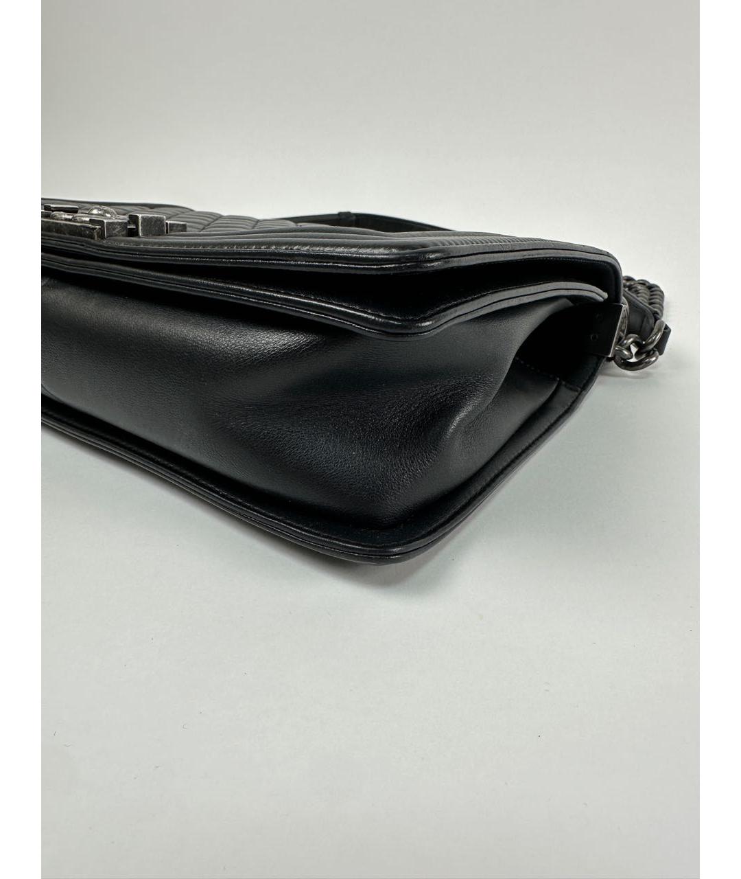 CHANEL Черная кожаная сумка через плечо, фото 6