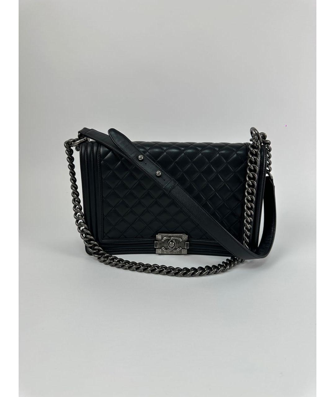 CHANEL Черная кожаная сумка через плечо, фото 9