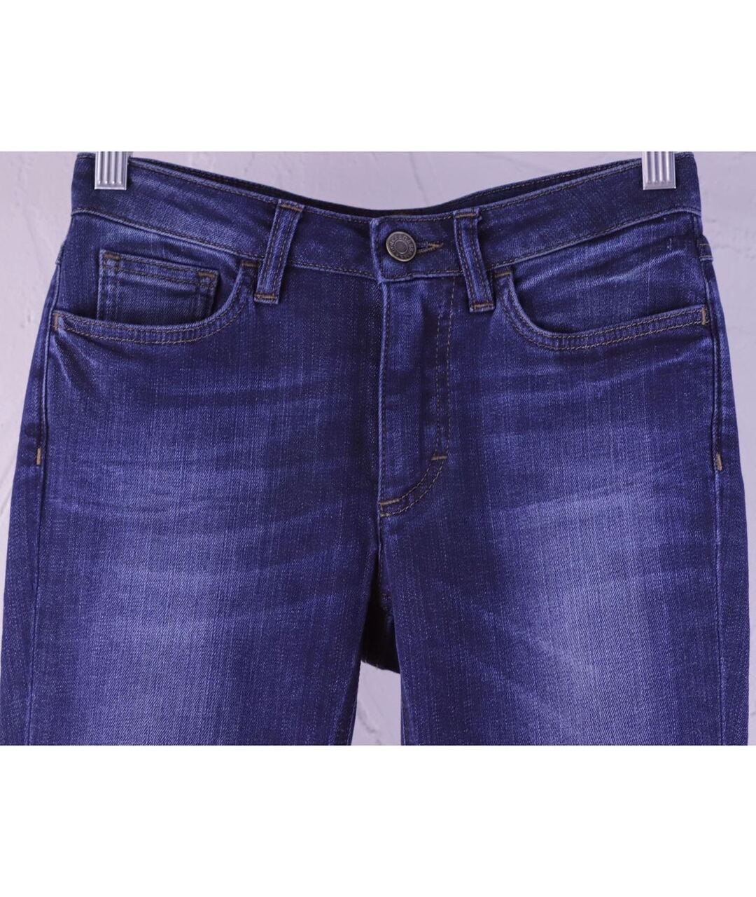 DOLCE&GABBANA Темно-синие хлопко-эластановые прямые джинсы, фото 5