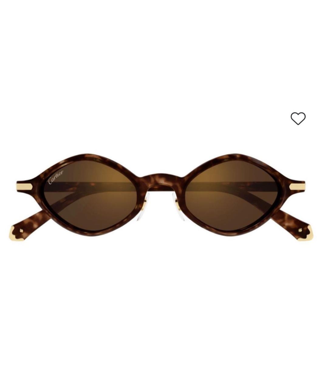 CARTIER Коричневые пластиковые солнцезащитные очки, фото 5
