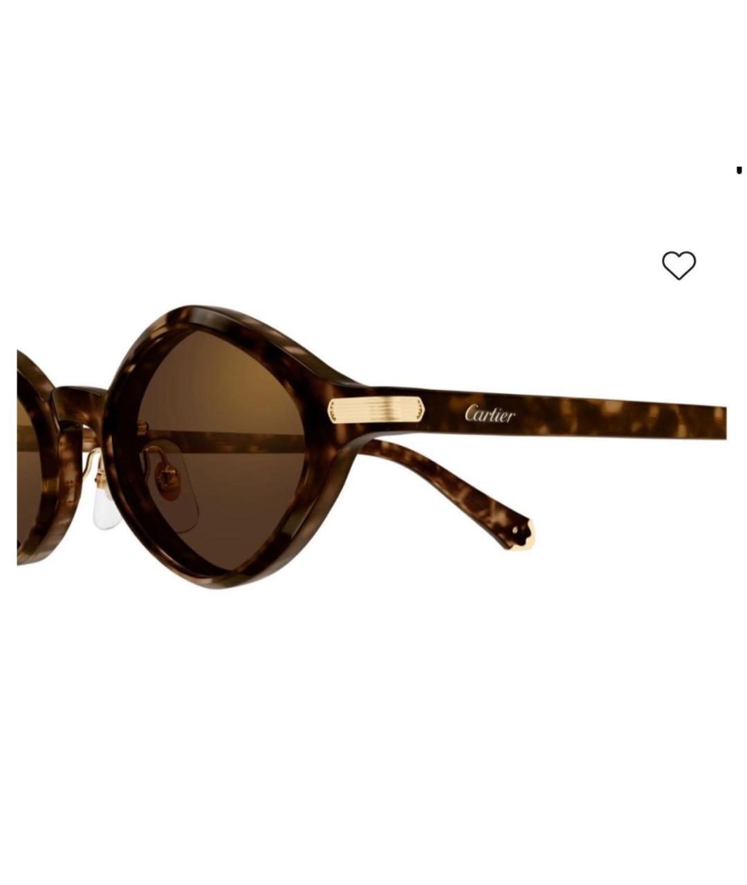 CARTIER Коричневые пластиковые солнцезащитные очки, фото 3