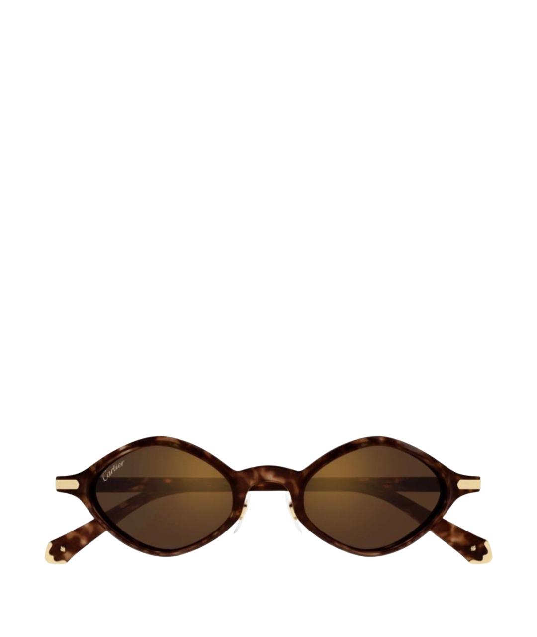 CARTIER Коричневые пластиковые солнцезащитные очки, фото 1