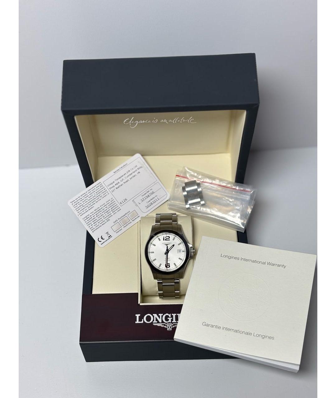 LONGINES Серые стальные часы, фото 4