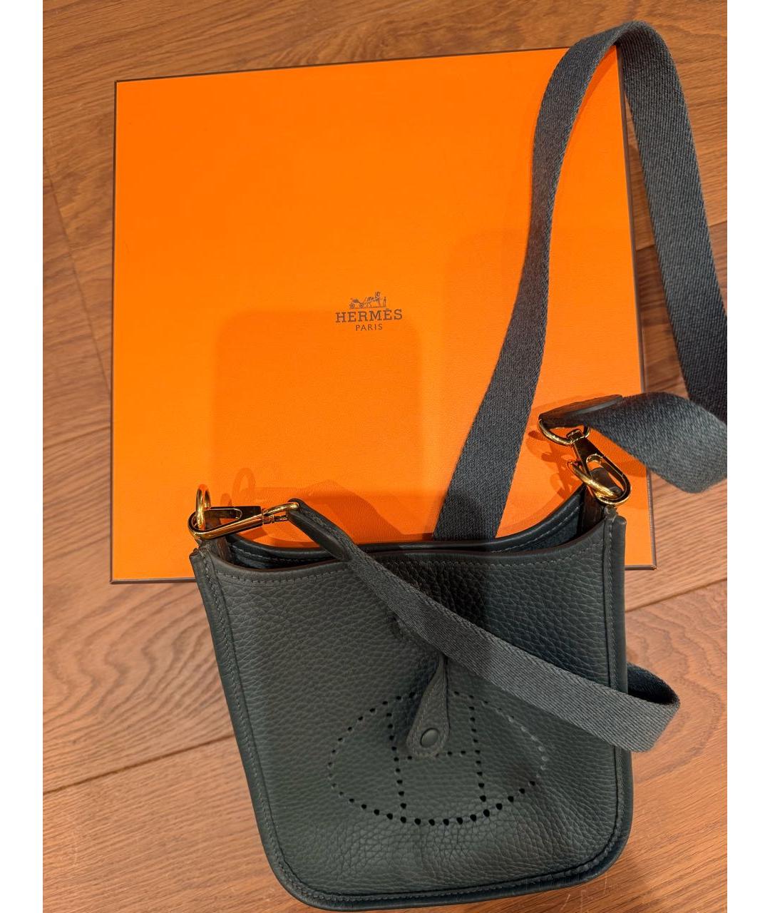 HERMES Зеленая кожаная сумка через плечо, фото 6