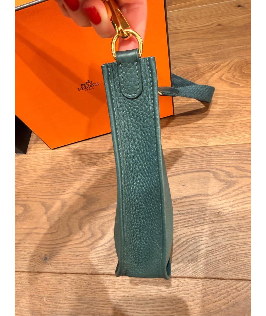 HERMES Зеленая кожаная сумка через плечо, фото 2
