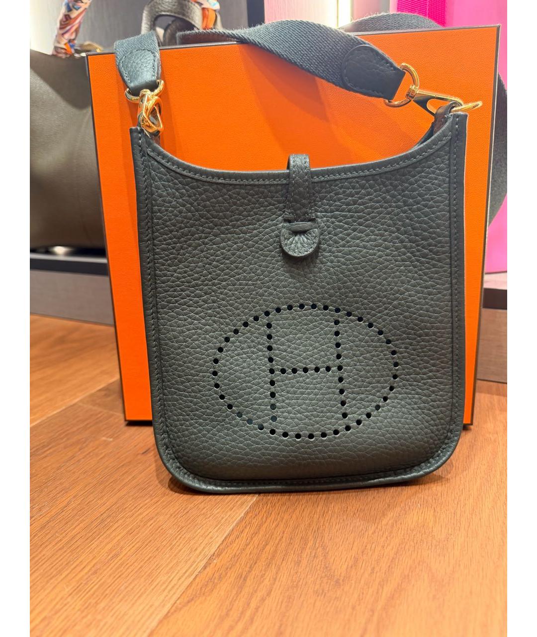 HERMES Зеленая кожаная сумка через плечо, фото 9