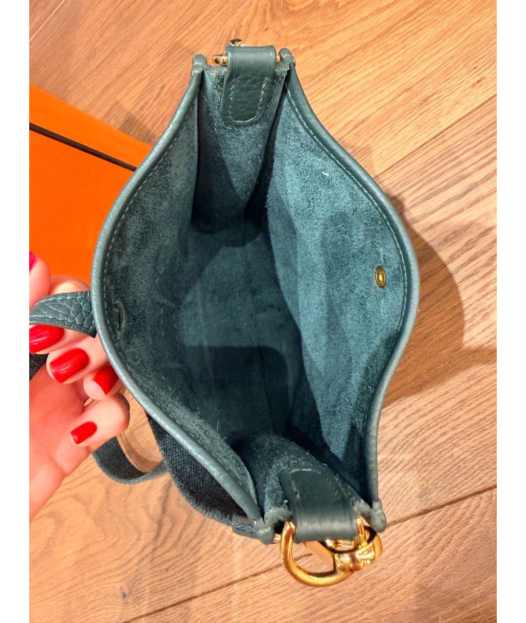 HERMES Зеленая кожаная сумка через плечо, фото 4