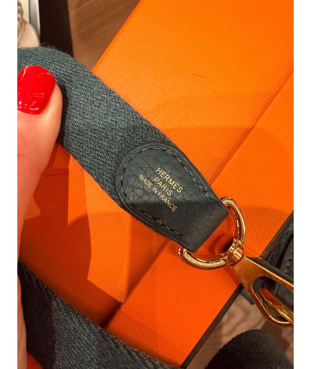 HERMES Зеленая кожаная сумка через плечо, фото 5