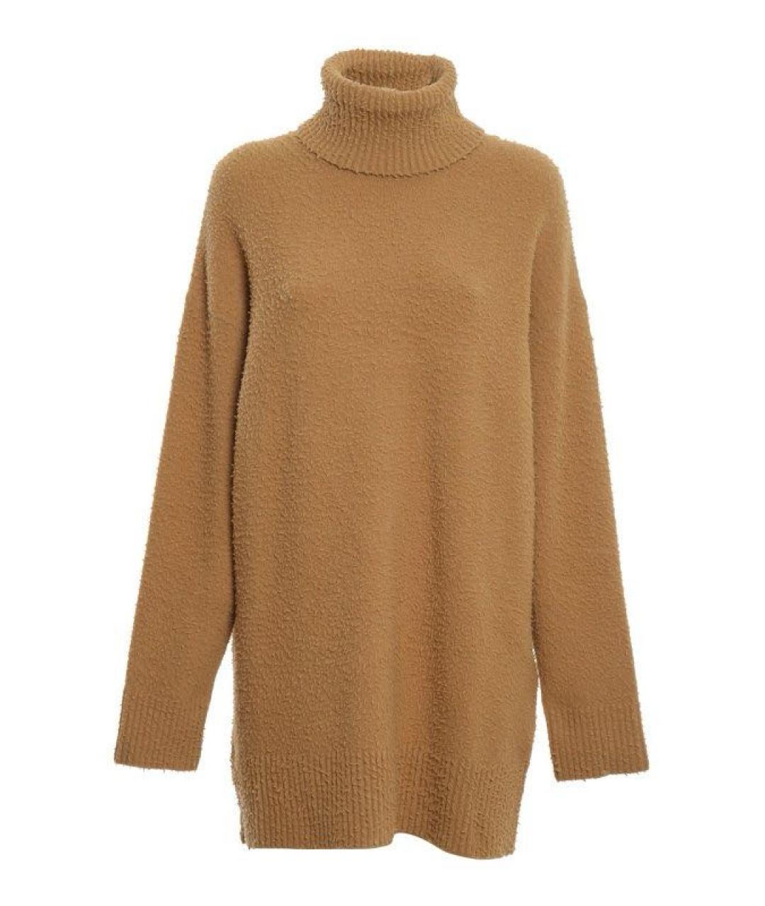 SPORTMAX Бежевое шерстяное повседневное платье, фото 9