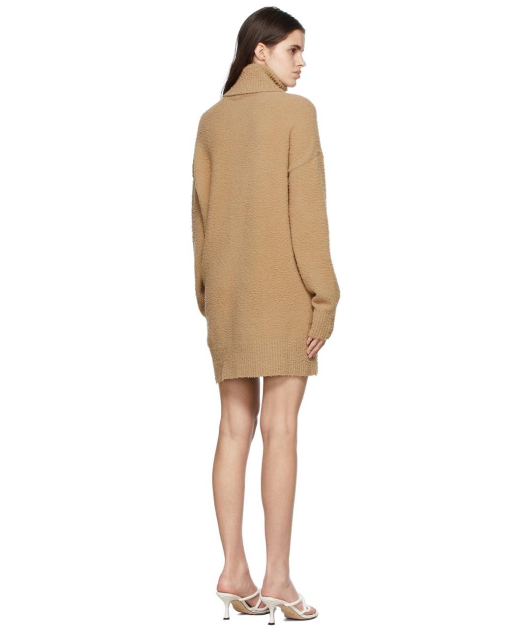 SPORTMAX Бежевое шерстяное повседневное платье, фото 8