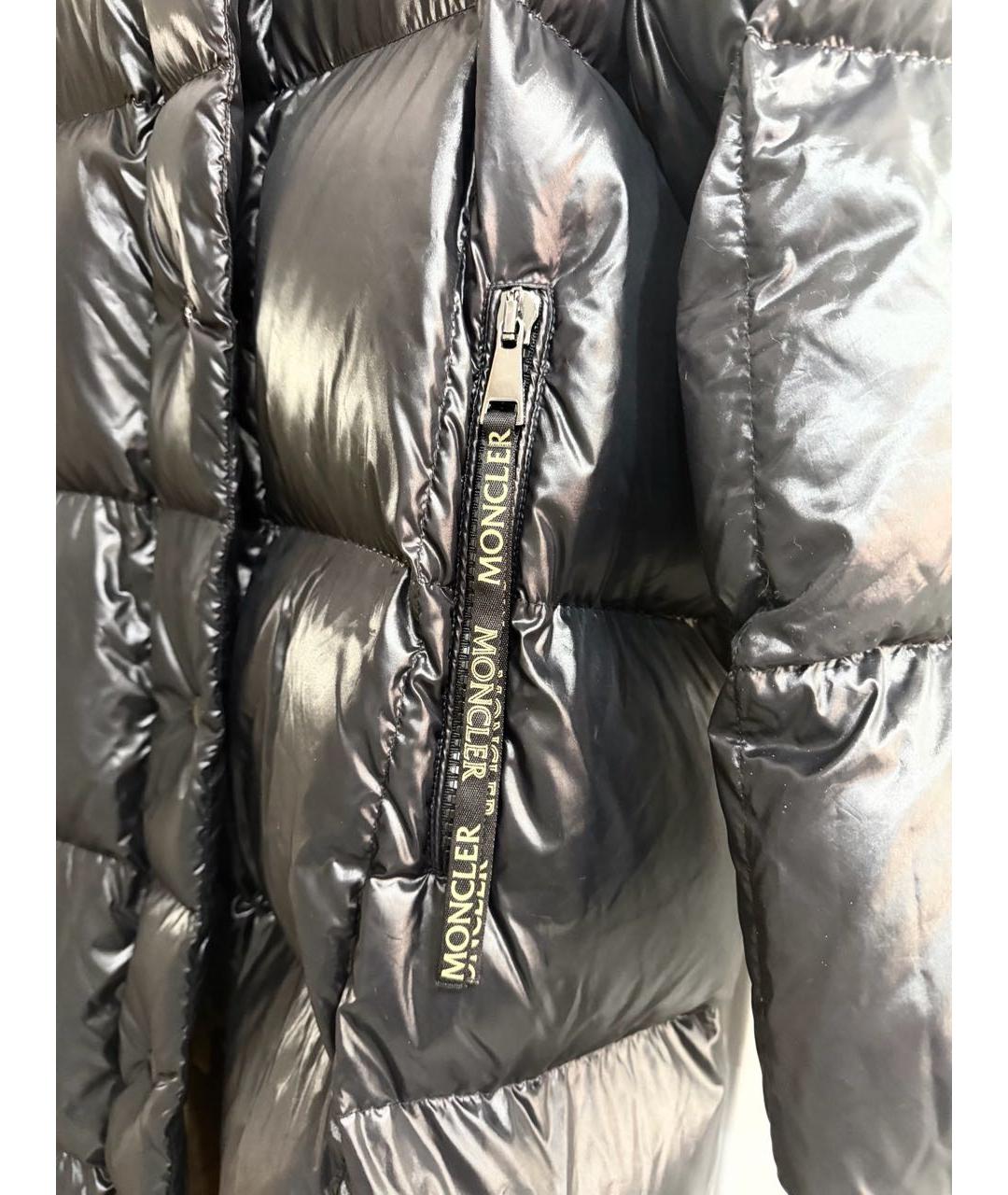 MONCLER Черный полиамидовый пуховик, фото 7