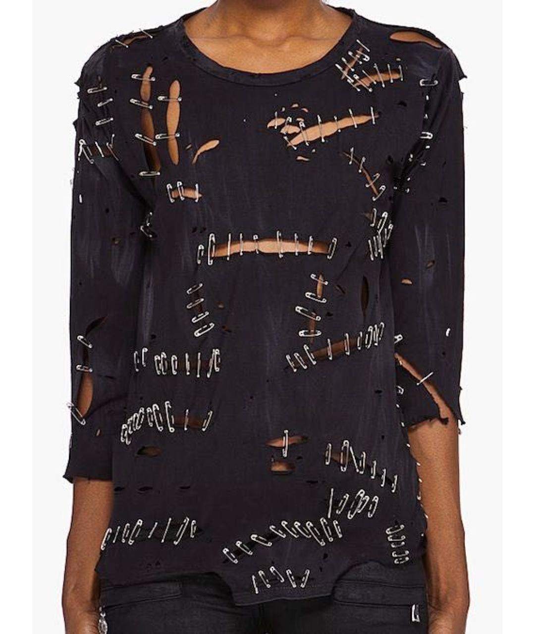 BALMAIN Черная хлопковая футболка, фото 2