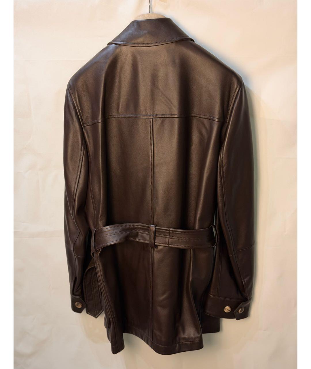 BRUNELLO CUCINELLI Коричневая кожаная куртка, фото 2