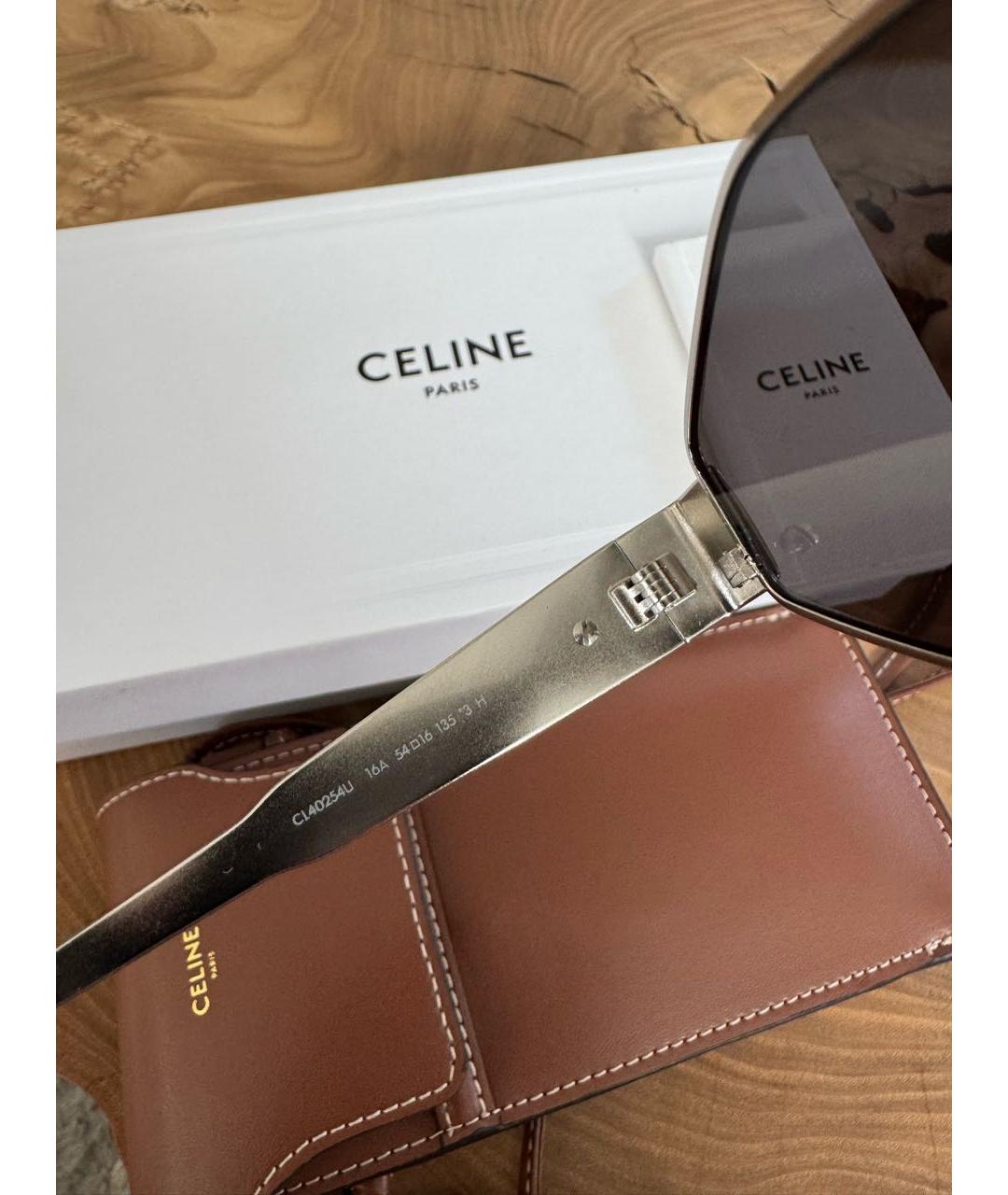 CELINE Серебряные металлические солнцезащитные очки, фото 3