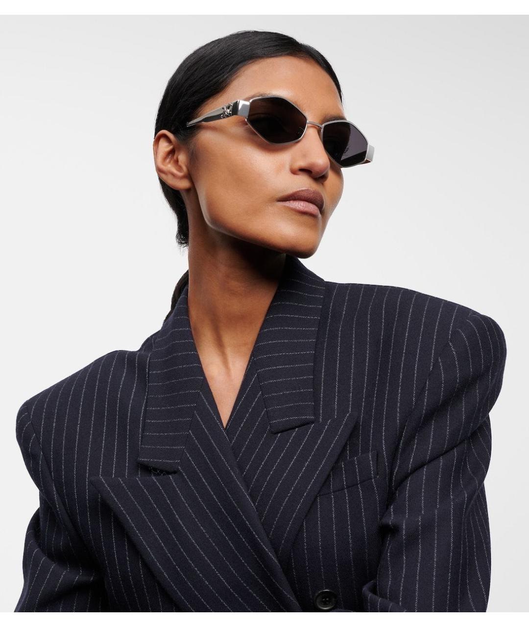 CELINE Серебряные металлические солнцезащитные очки, фото 5