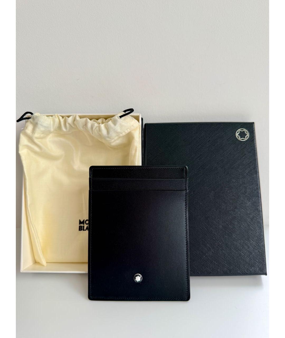 MONTBLANC Черная кожаная визитница, фото 6