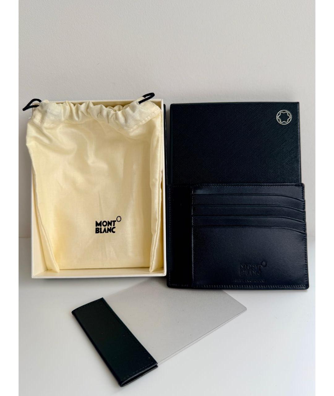 MONTBLANC Черная кожаная визитница, фото 3