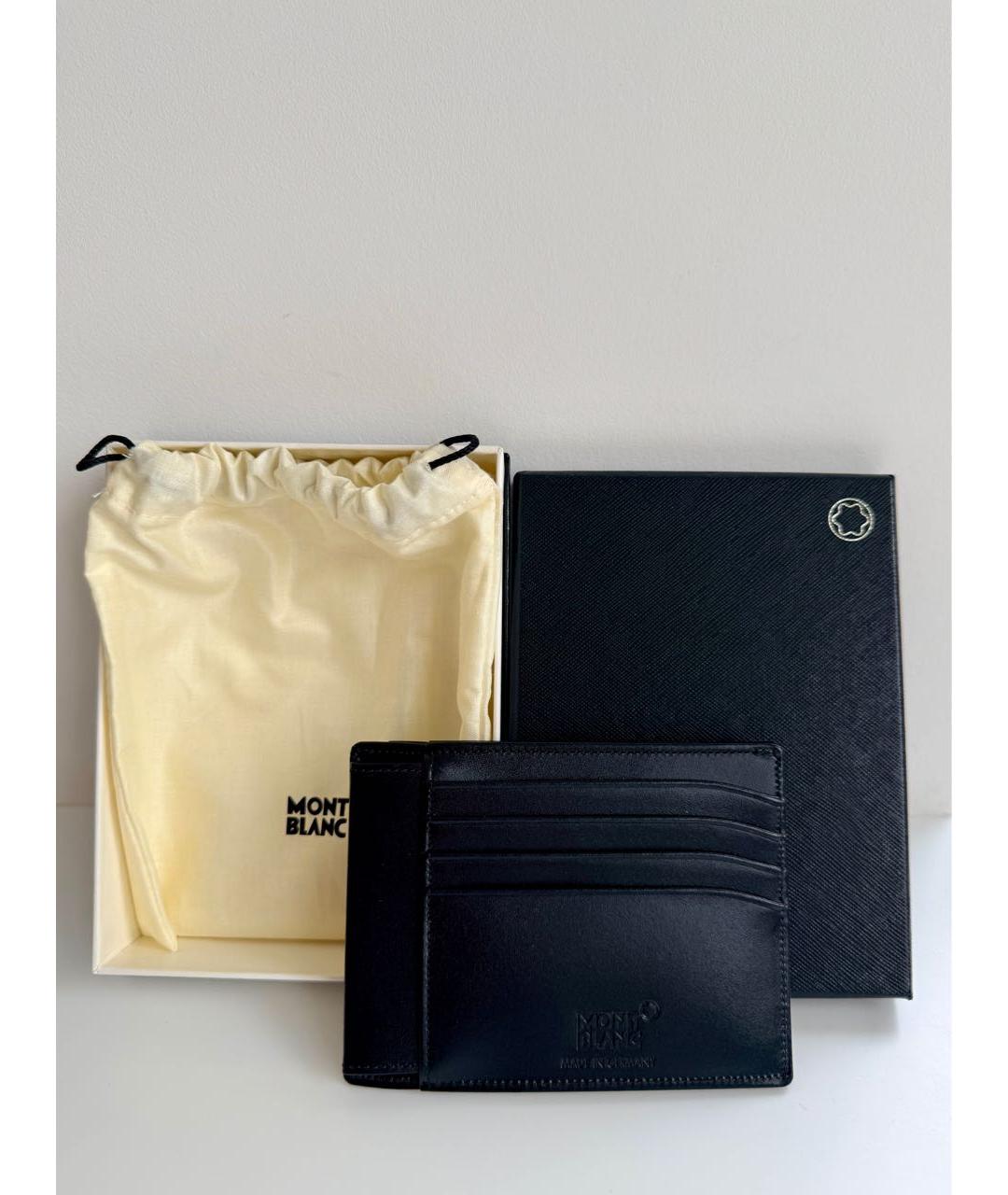 MONTBLANC Черная кожаная визитница, фото 4