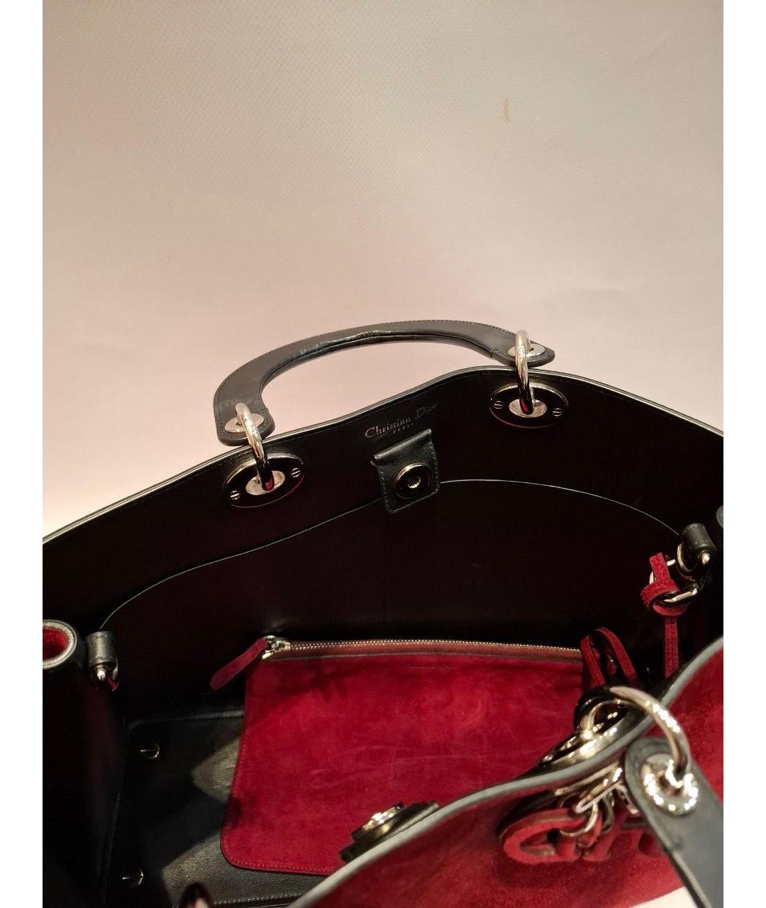 CHRISTIAN DIOR Бордовая замшевая сумка с короткими ручками, фото 4