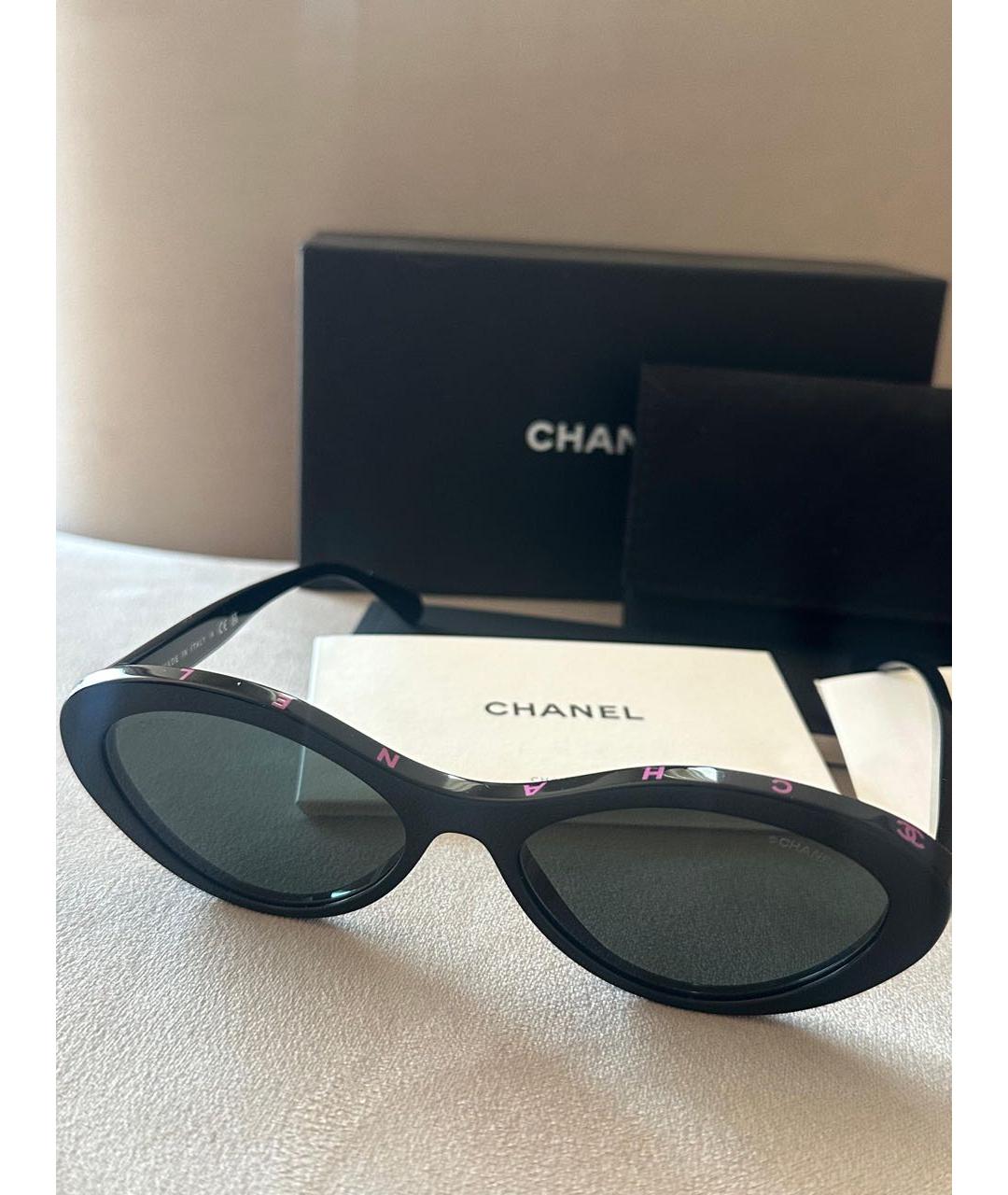 CHANEL Черные пластиковые солнцезащитные очки, фото 2
