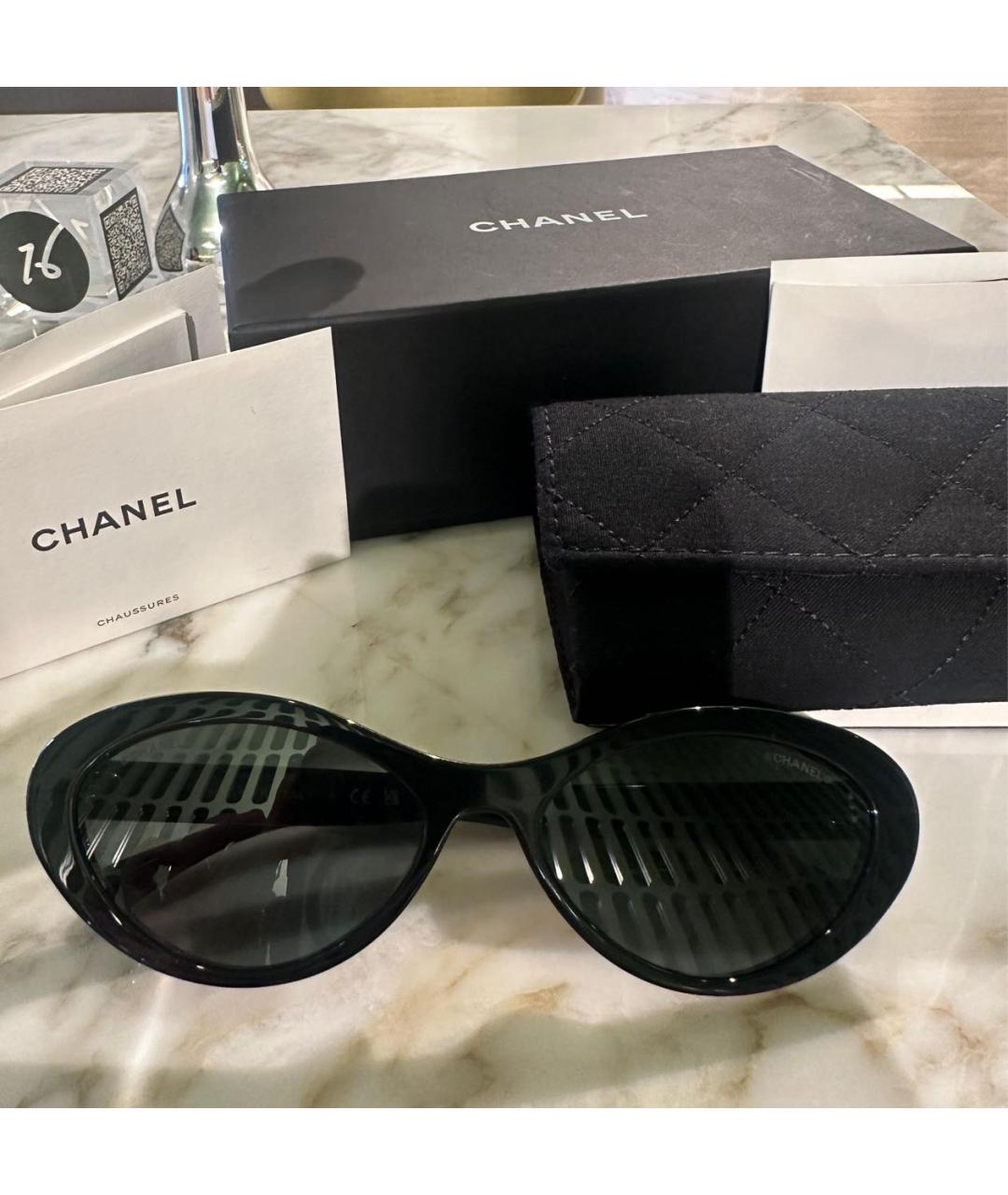 CHANEL Черные пластиковые солнцезащитные очки, фото 9