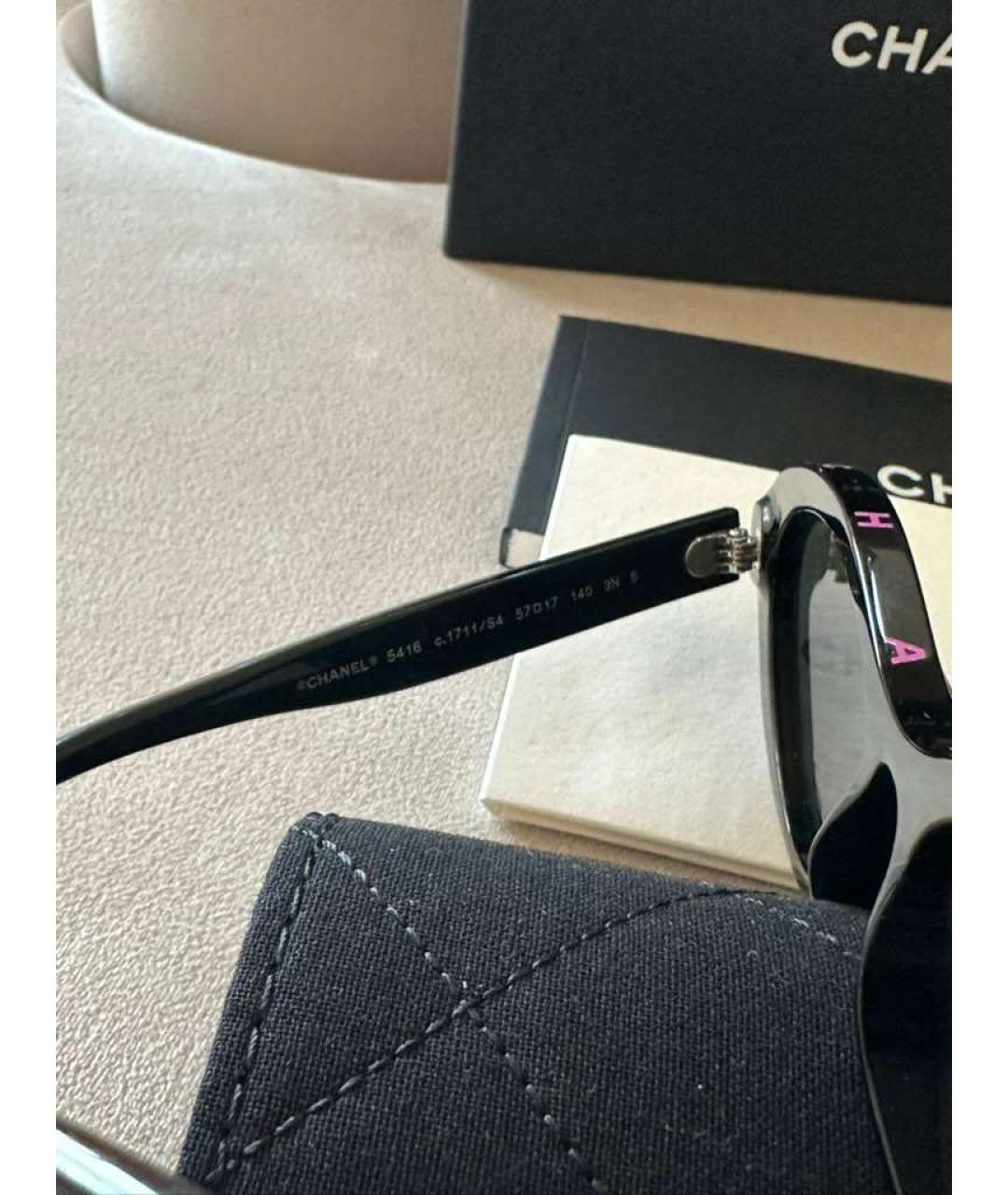 CHANEL Черные пластиковые солнцезащитные очки, фото 4