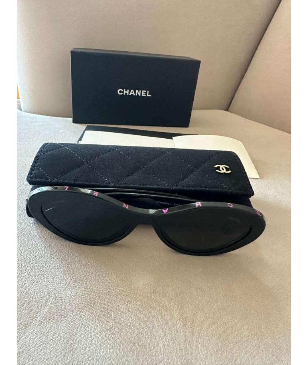 CHANEL Черные пластиковые солнцезащитные очки, фото 6