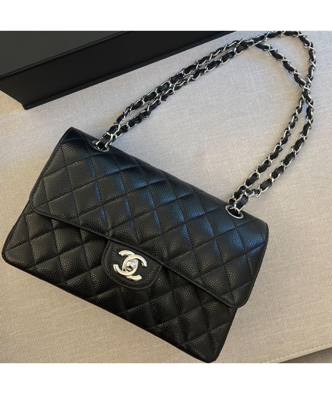 CHANEL Черная кожаная сумка через плечо, фото 6