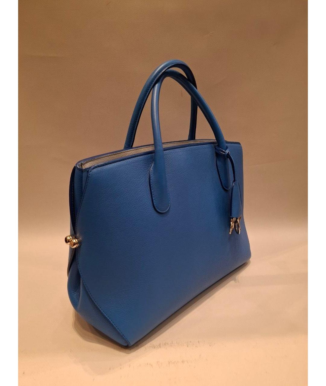 CHRISTIAN DIOR Синяя кожаная сумка тоут, фото 2