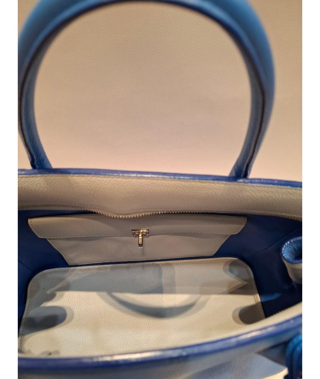 CHRISTIAN DIOR Синяя кожаная сумка тоут, фото 4