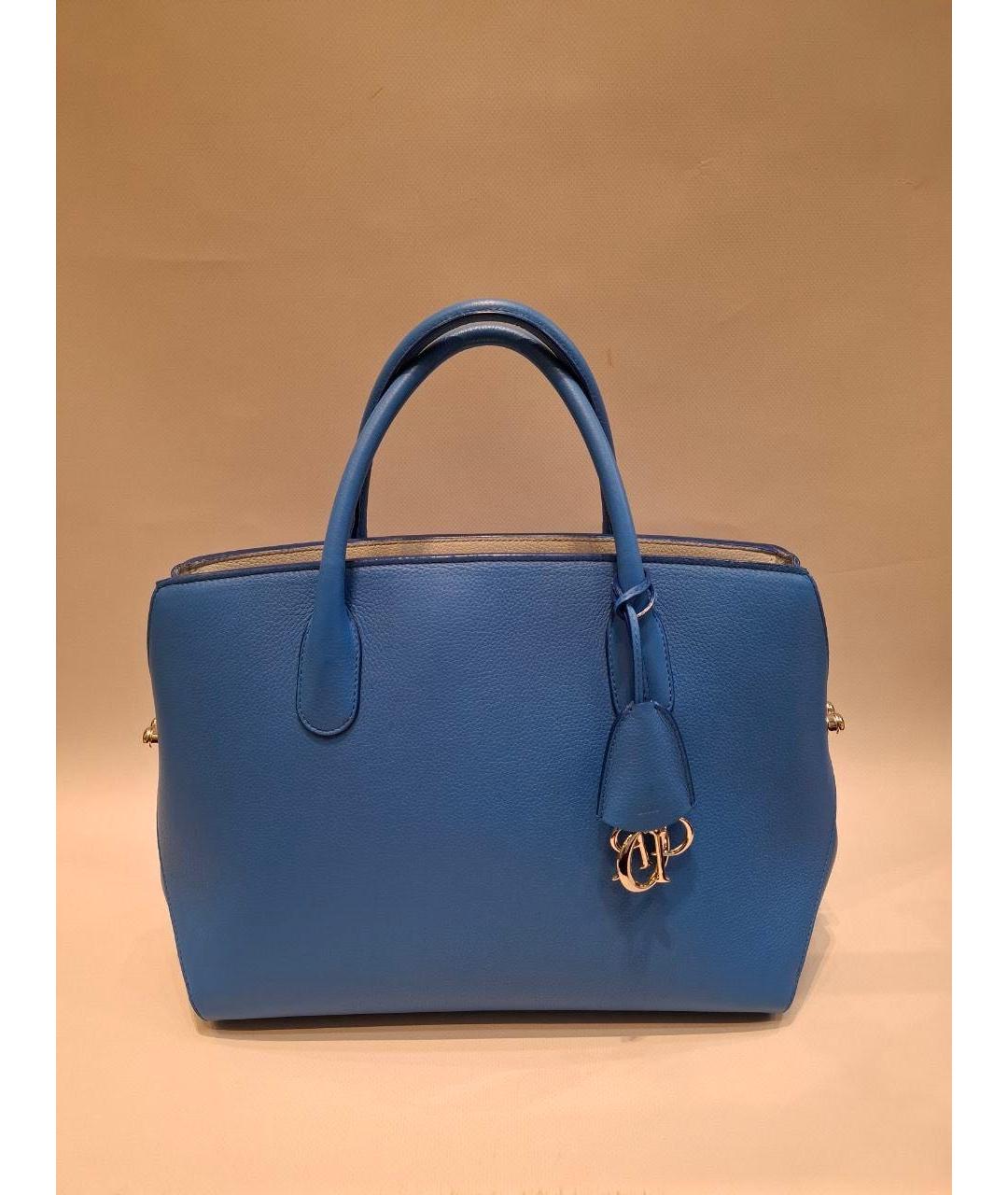 CHRISTIAN DIOR Синяя кожаная сумка тоут, фото 5