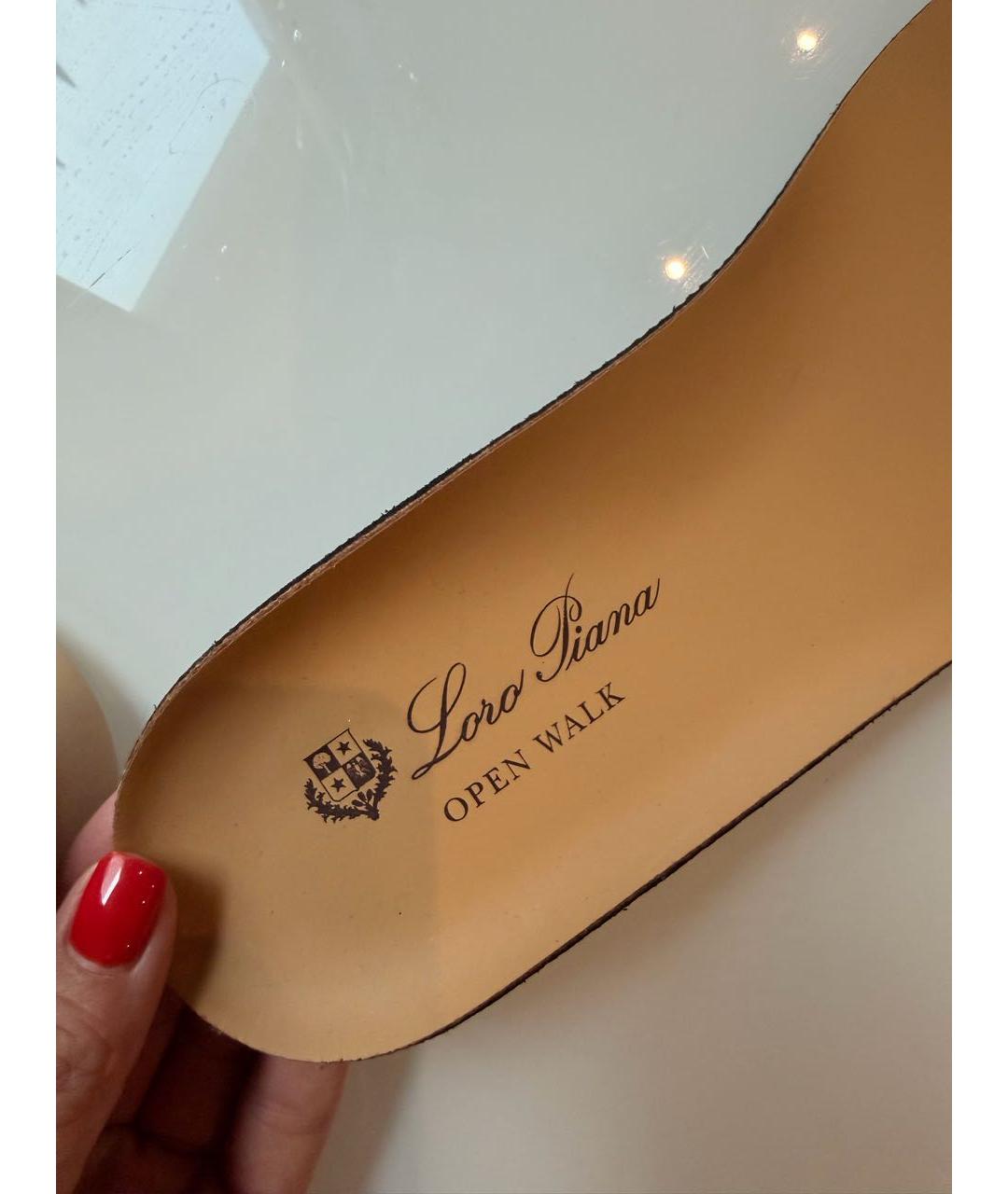 LORO PIANA Коричневые замшевые лоферы, фото 4