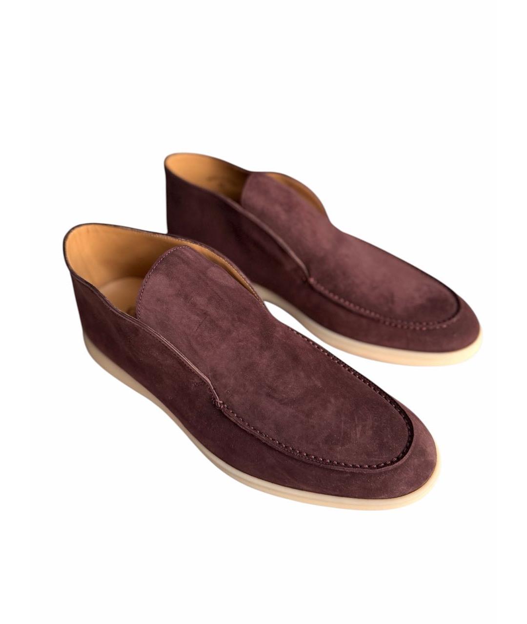 LORO PIANA Коричневые замшевые лоферы, фото 2