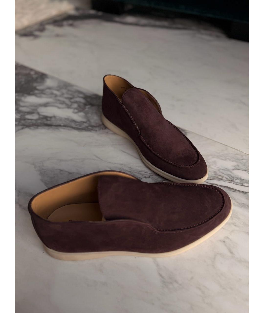 LORO PIANA Коричневые замшевые лоферы, фото 6