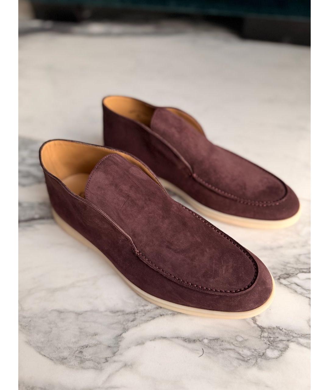 LORO PIANA Коричневые замшевые лоферы, фото 3