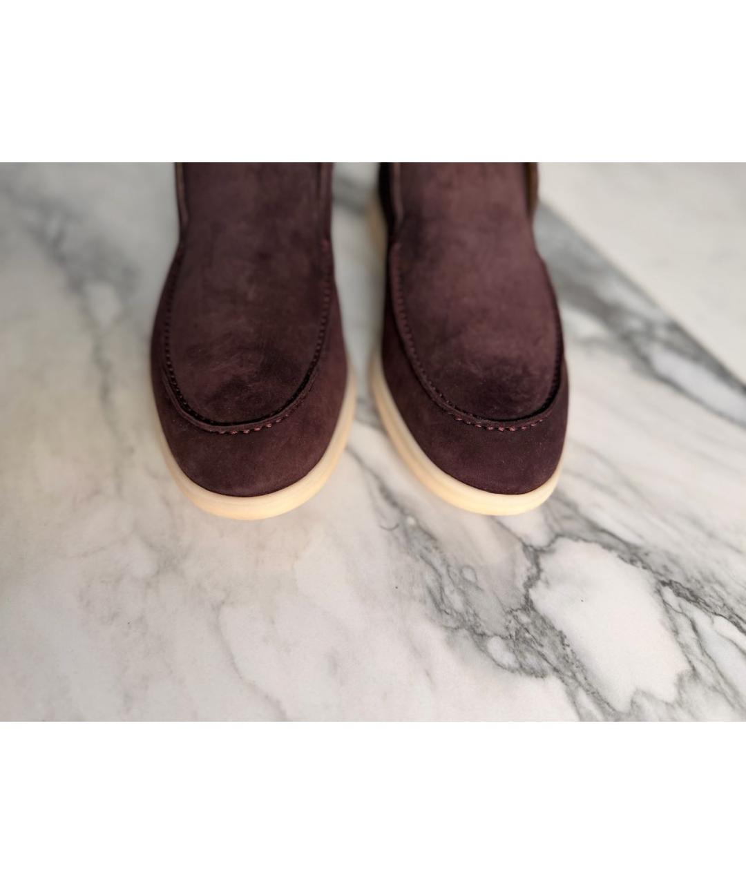 LORO PIANA Коричневые замшевые лоферы, фото 5