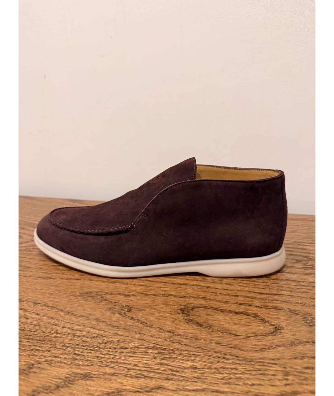 LORO PIANA Коричневые замшевые лоферы, фото 7