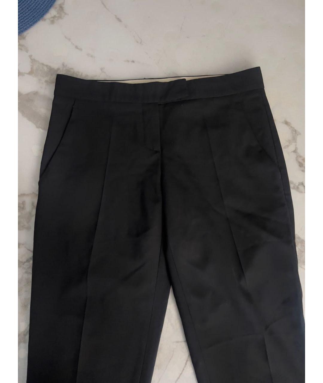THEORY Черные полиэстеровые прямые брюки, фото 5